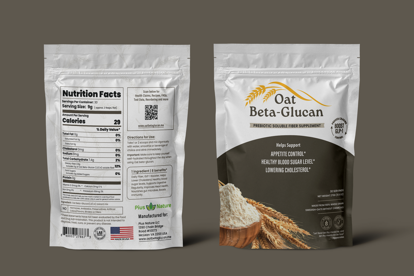 Oat fiber (beta glucan) Powered Wellness